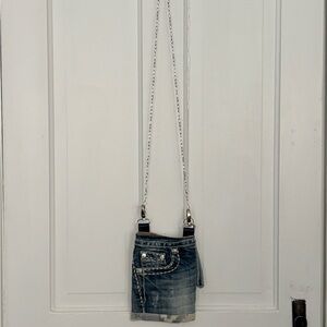 Blue Denim Crossbody Bag